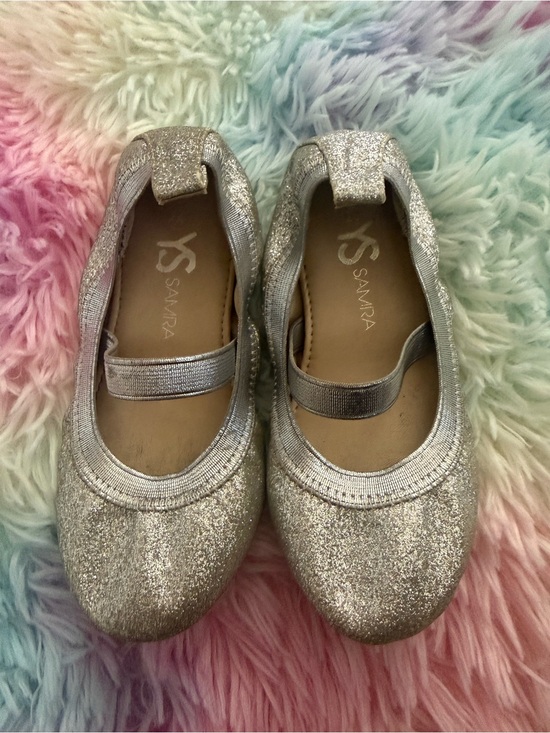 Yosi Samra Other - Yosi Samra Silver Glitter Mary Jane Flats for toddle Girls